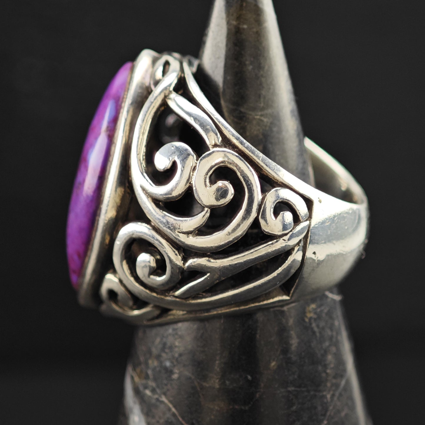 Purple Mojave Statement Ring Sterling Silver Size 5 3/4 R6082