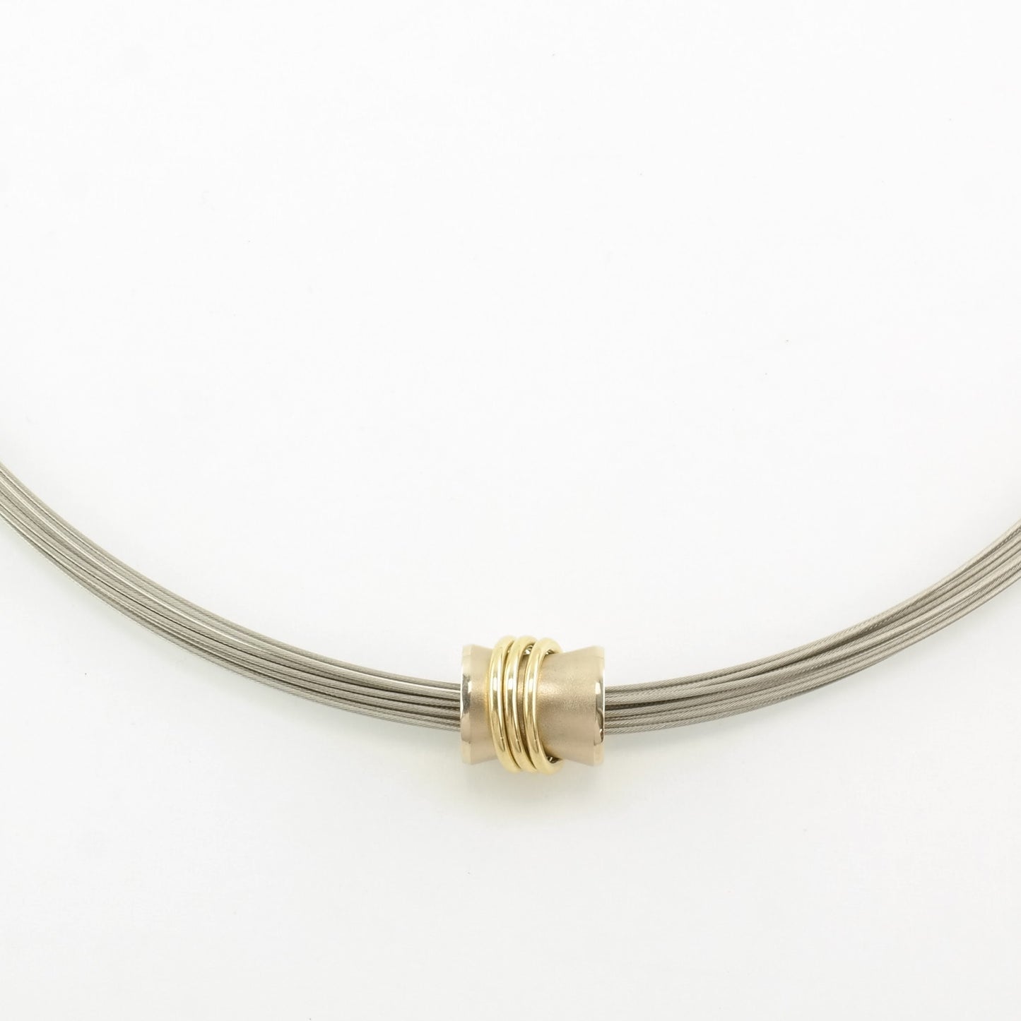 Gabriel Offiesh Steel Wire Gold Accent 18K & 14K Necklace