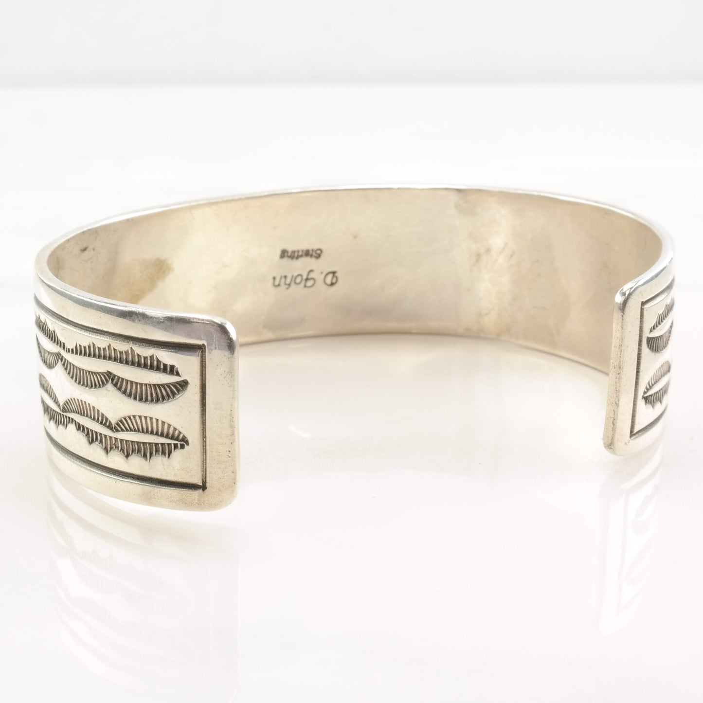 Native American Turquoise Cuff Bracelet Sterling Silver Cluster Row