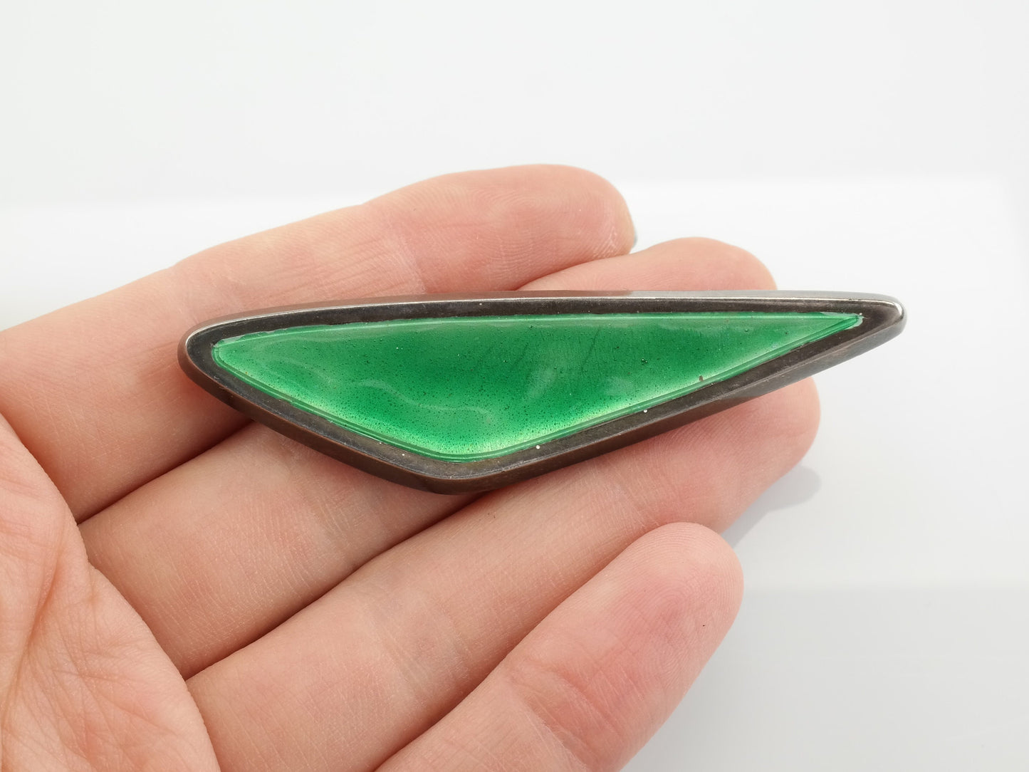 Modernist Sterling Silver Swedish Enamel Brooch
