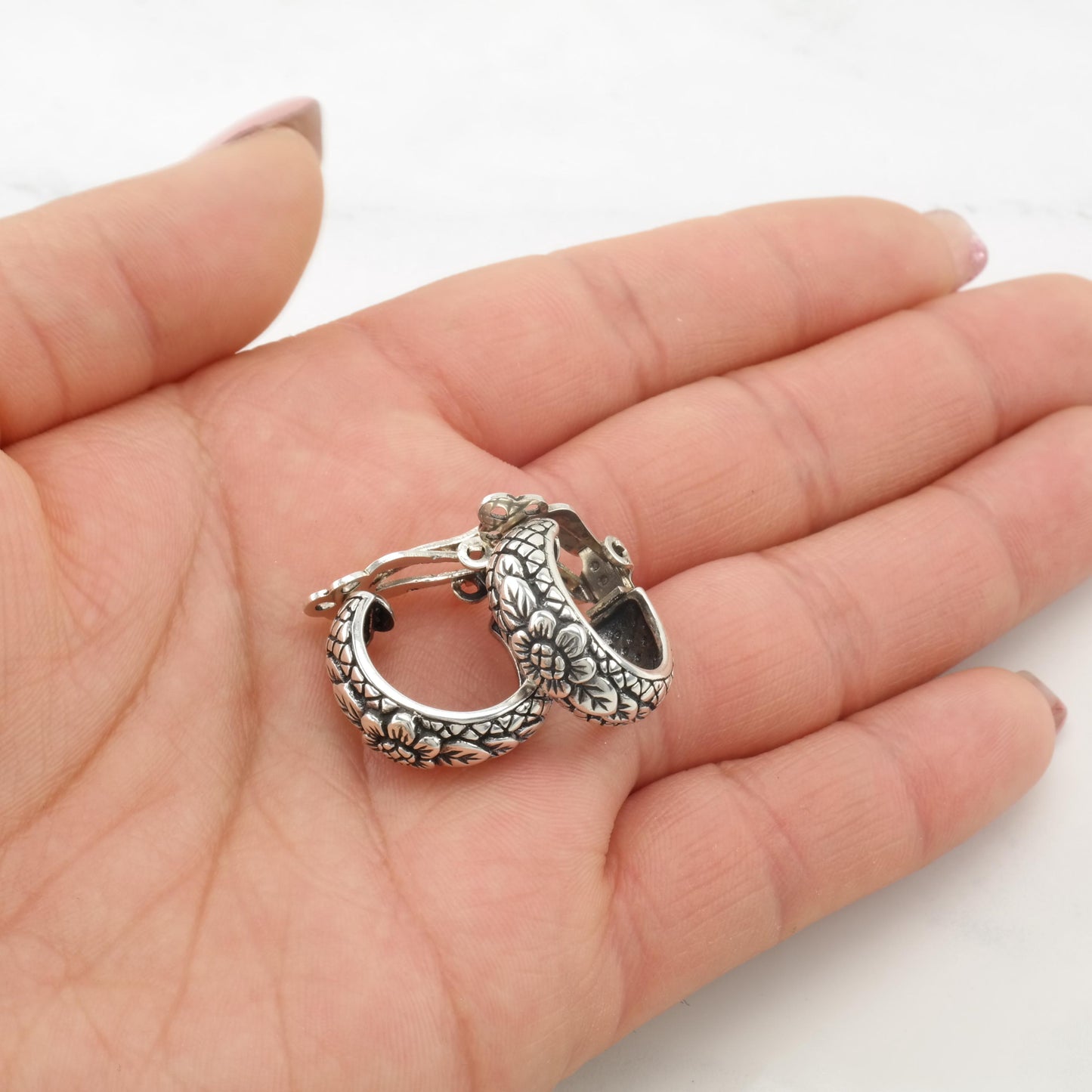 Vintage Stephen Dweck Sterling Silver Clip On/Hoop Earrings