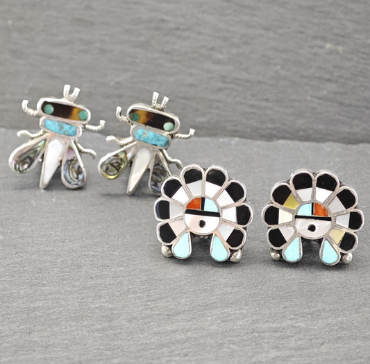 Choice of Vintage Native American Sterling Silver Clip On Earrings