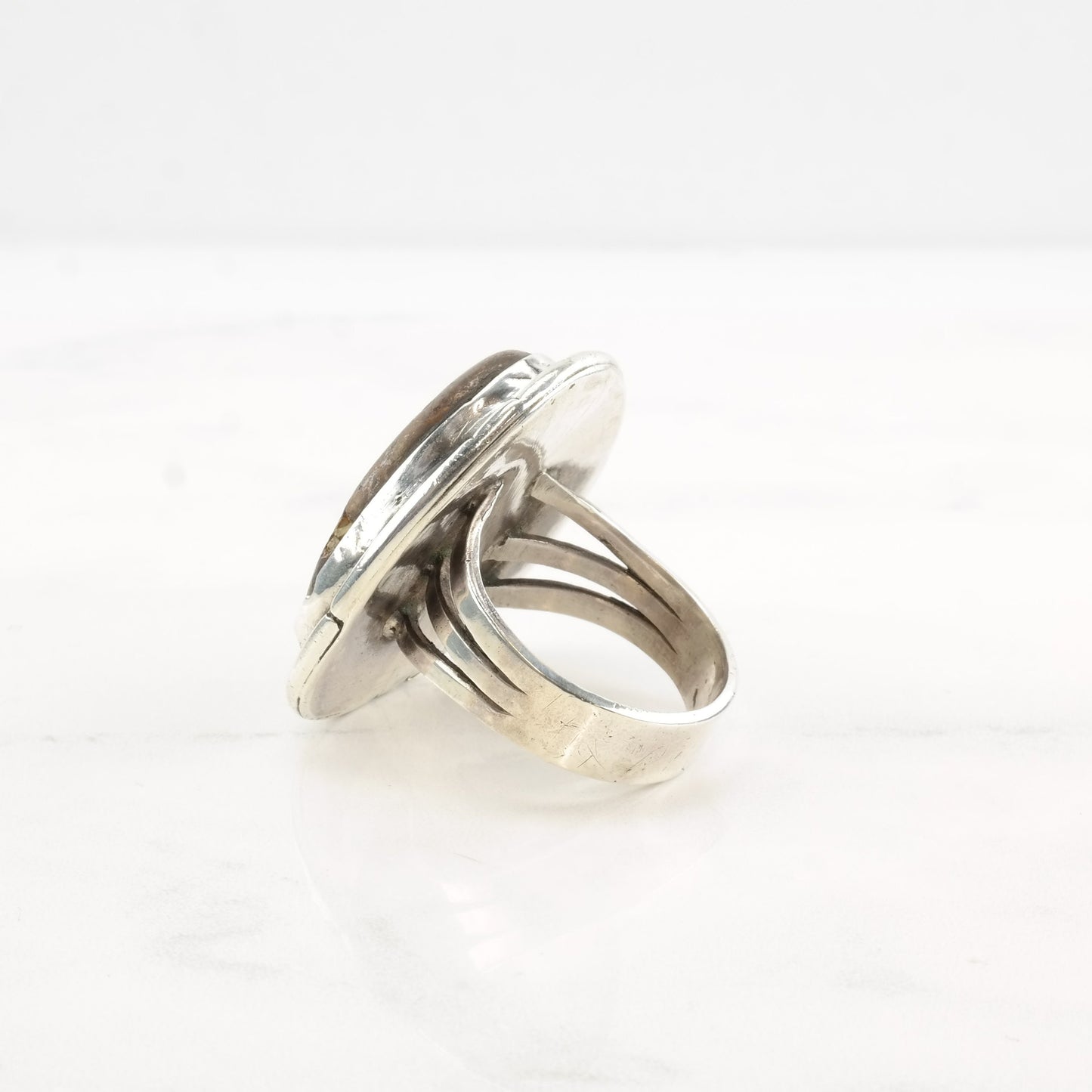 Vintage 1970 Silver Ring Turquoise Sterling Size 13