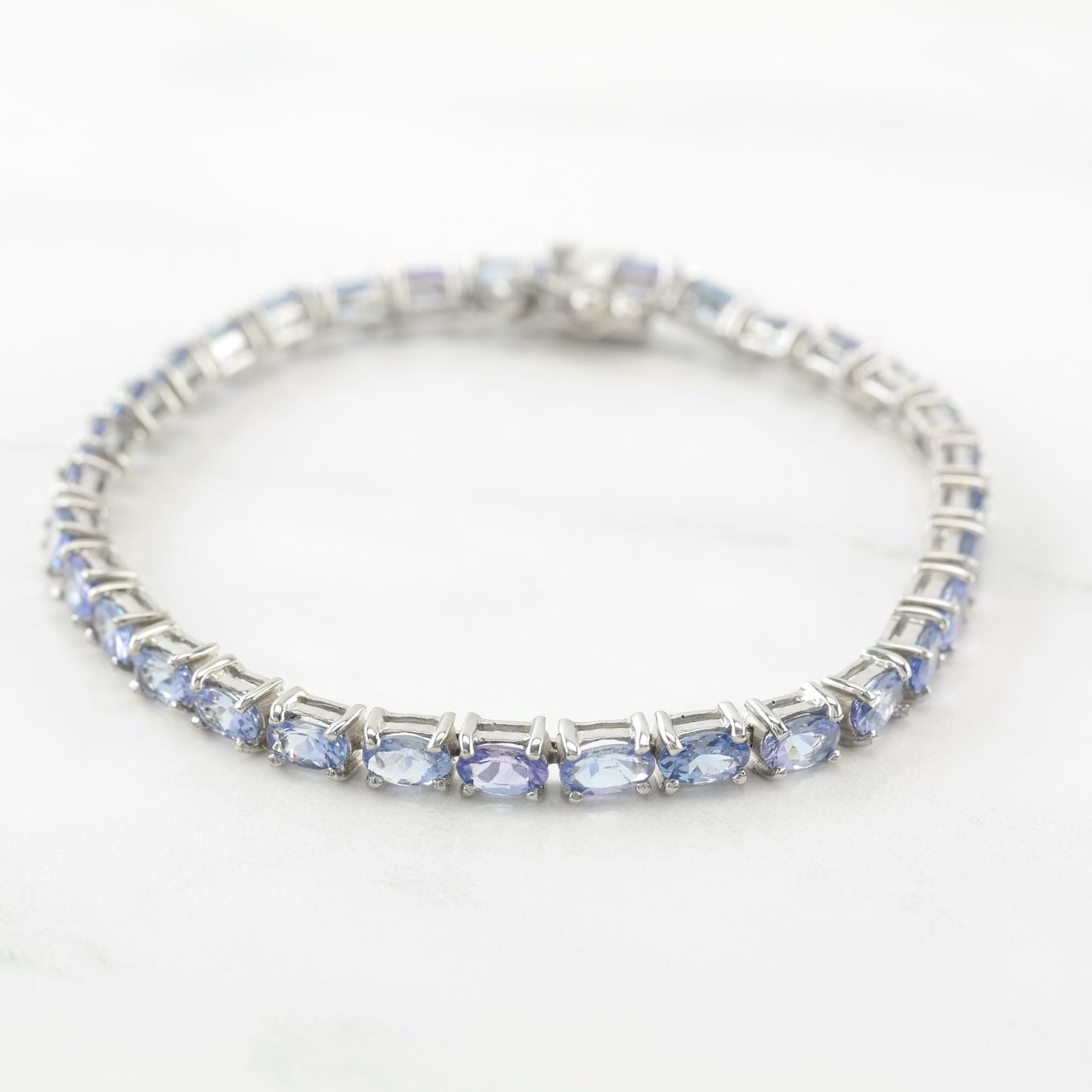Choice Tanzanite Triangular or Oval Sterling Silver Bracelet BR271
