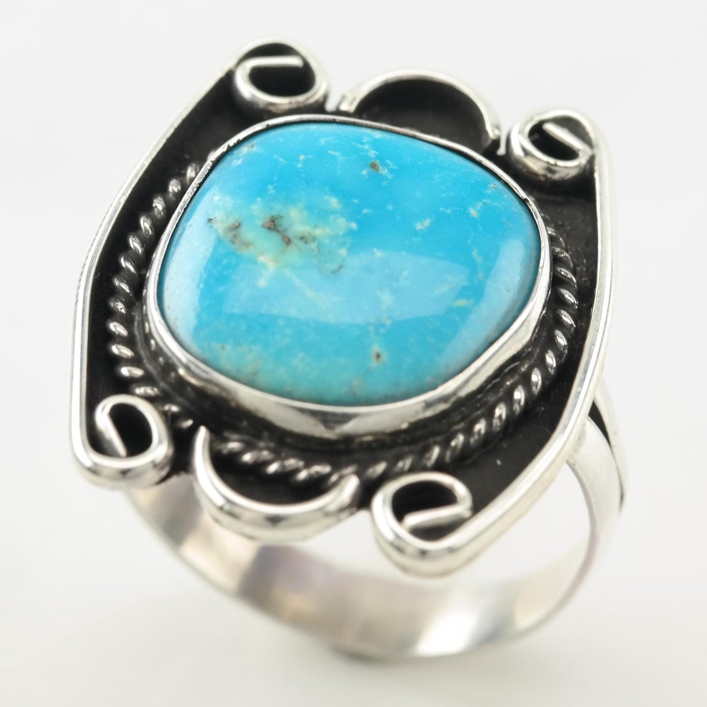 Native American Turquoise Ring Sterling Silver Size 11