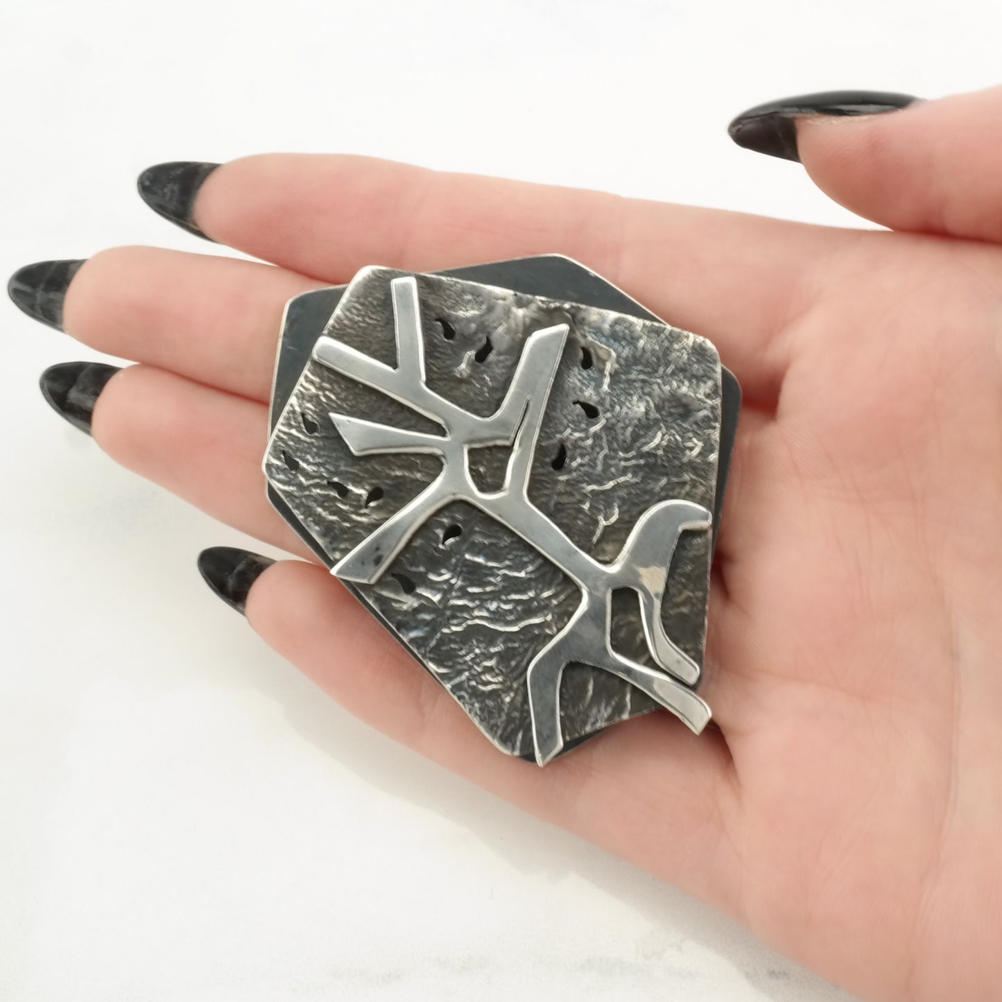 Vintage Overlay 3 Dimensional Sterling Silver Pendant