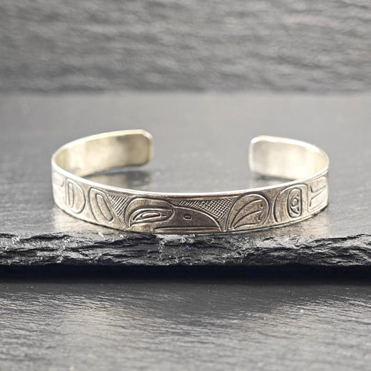Vintage PNW Cuff Bracelet Sterling Silver