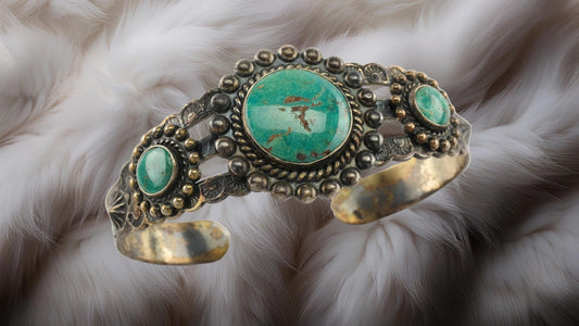 Fred Harvey Era Sterling Silver Cuff Bracelet Blue Turquoise