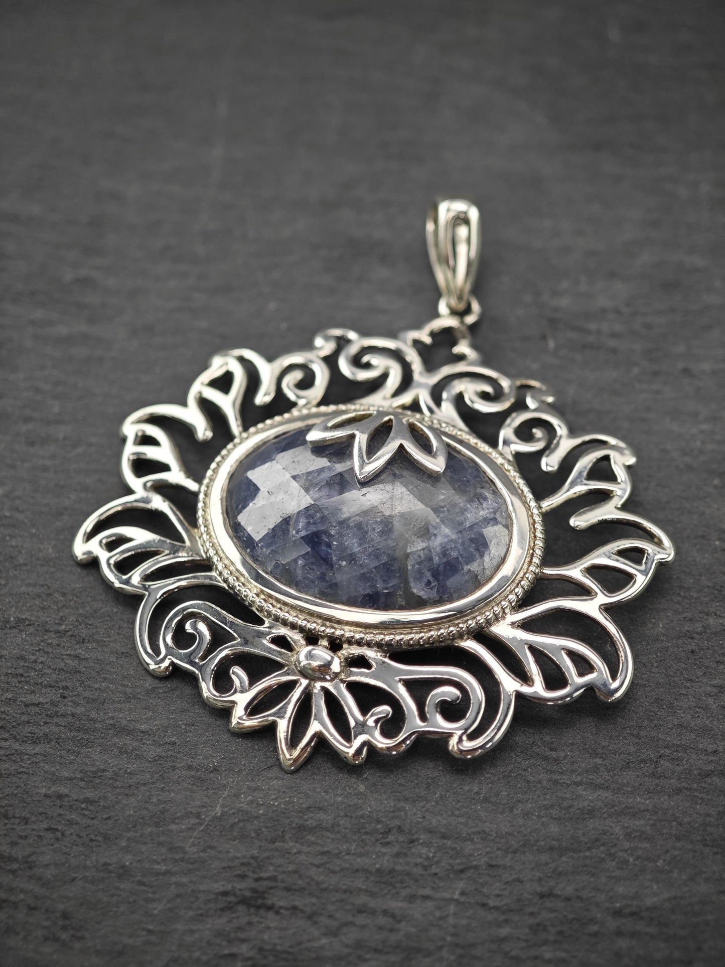 PTI Opaque Sapphire, Sterling Silver Pendant