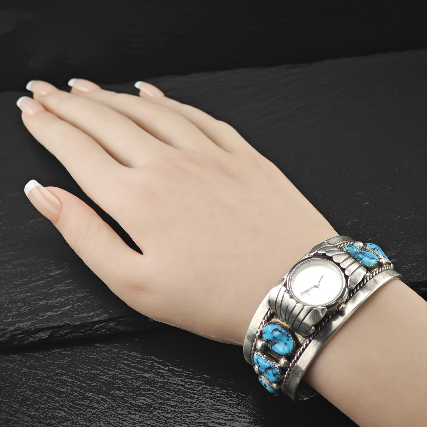 AS IS Turquoise Watch Cuff Sterling Silver Tommy Moore