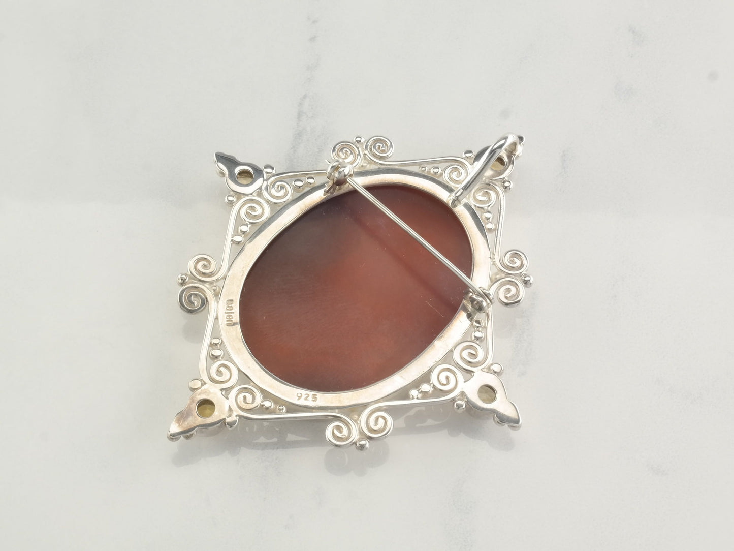 Sajen Agate Pendant Sterling Silver Brooch