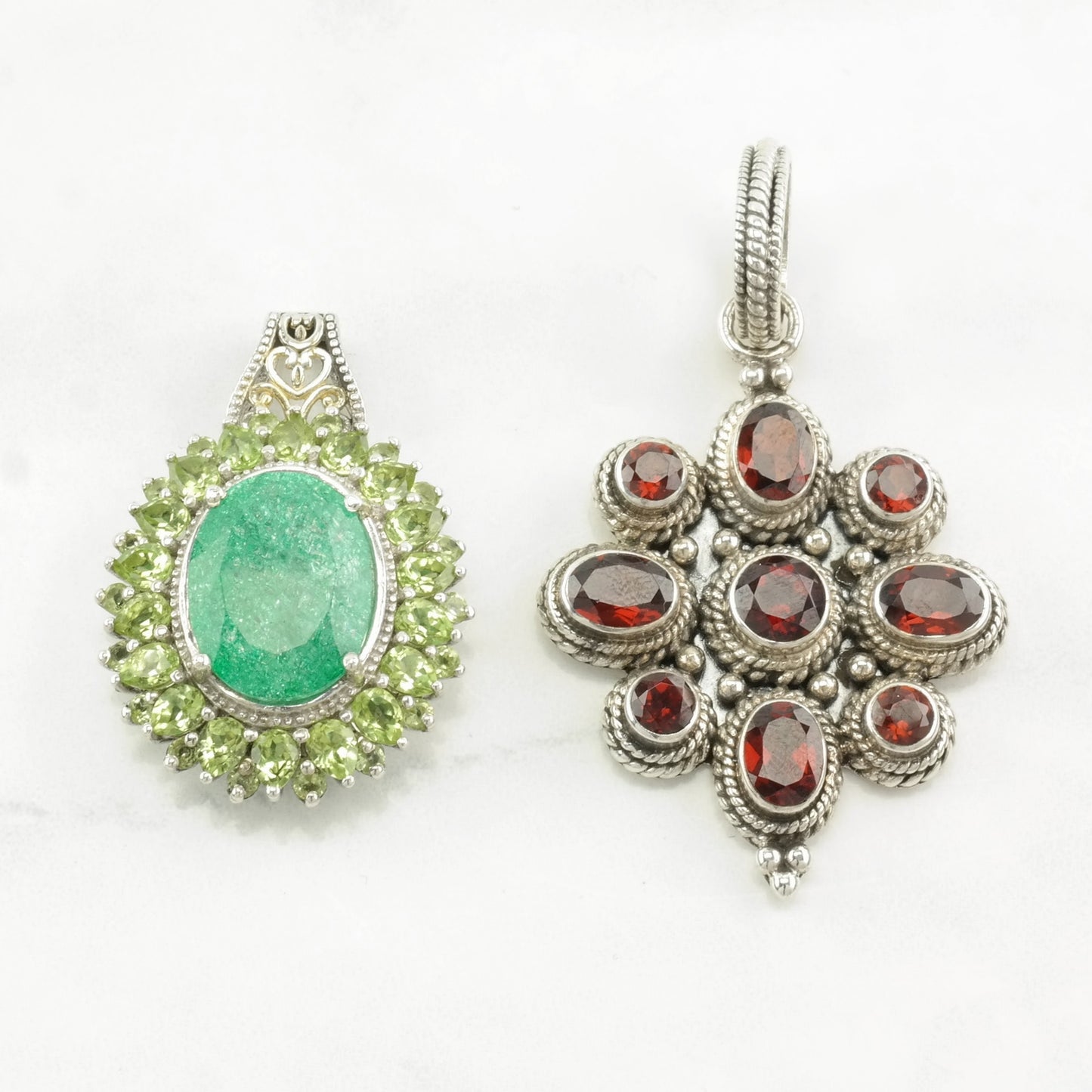 Vintage Choice Of Multi Gemstone Sterling Silver Pendant