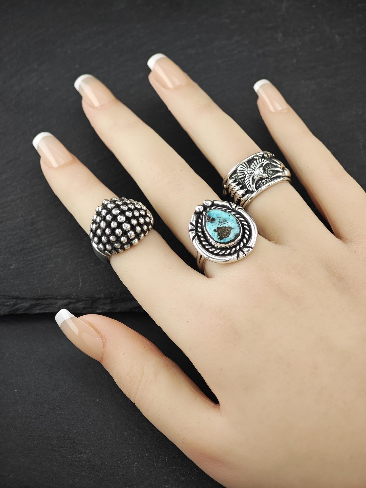 Vintage Native American Turquoise Ring Sterling Silver