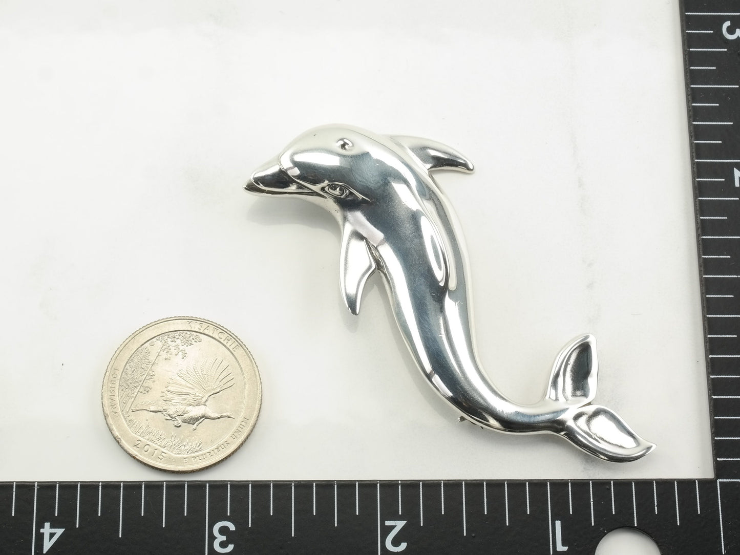 Kabana Sterling Silver Brooch Dolphin Large B1484