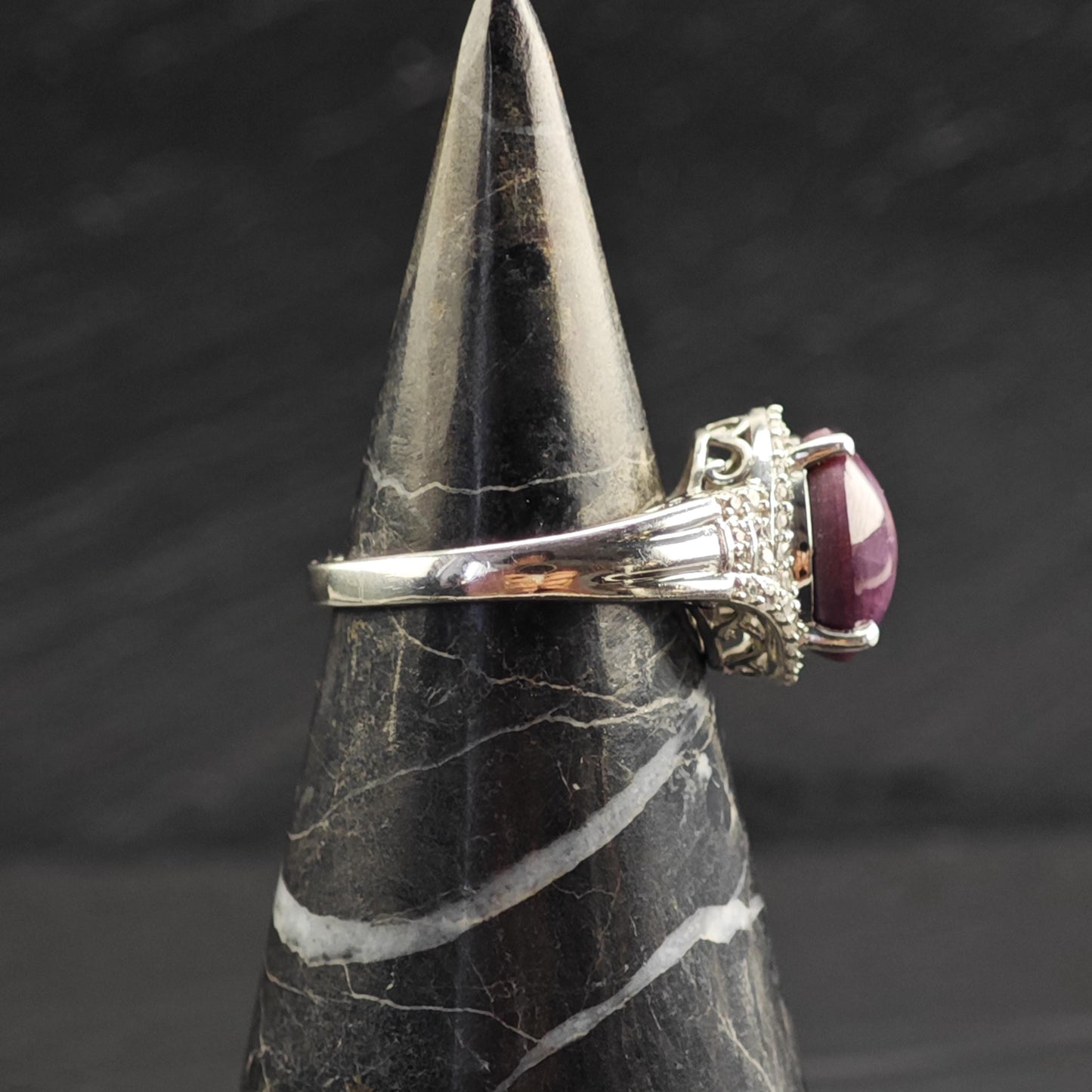 Star Ruby Sterling Silver Ring Sz 7 R6723