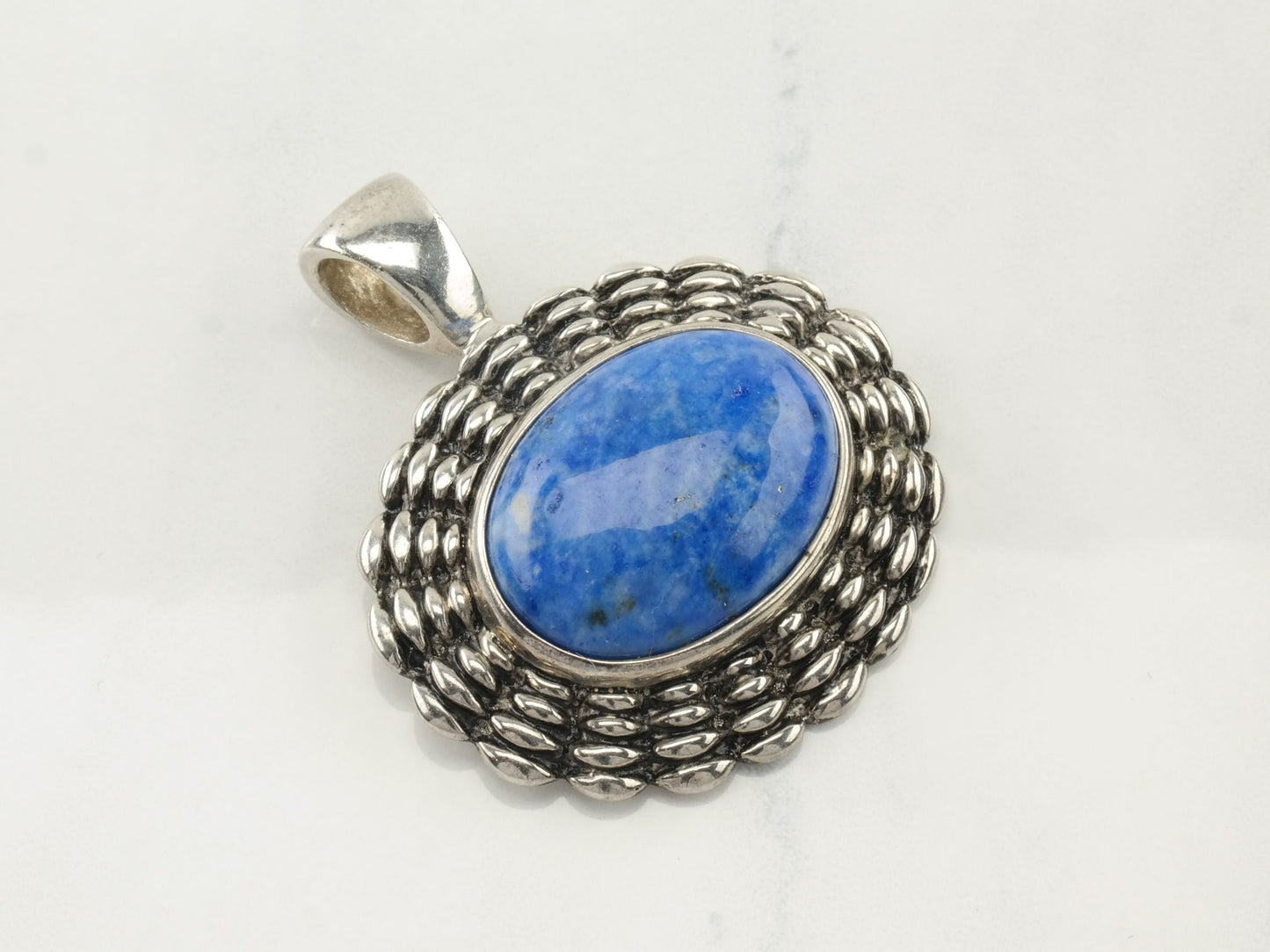 Vintage Espo Lapis Lazuli Sterling Silver Pendant