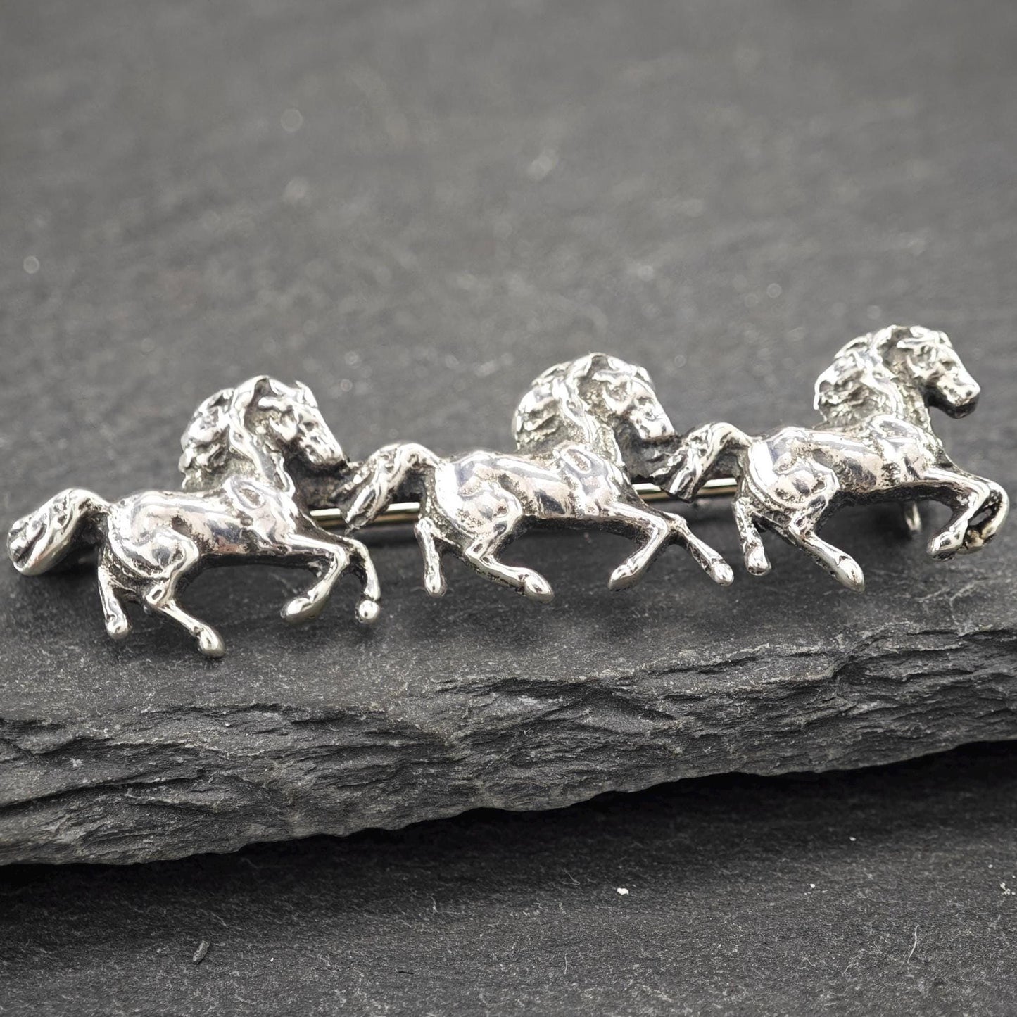 Cini, Horses Sterling Silver Brooch