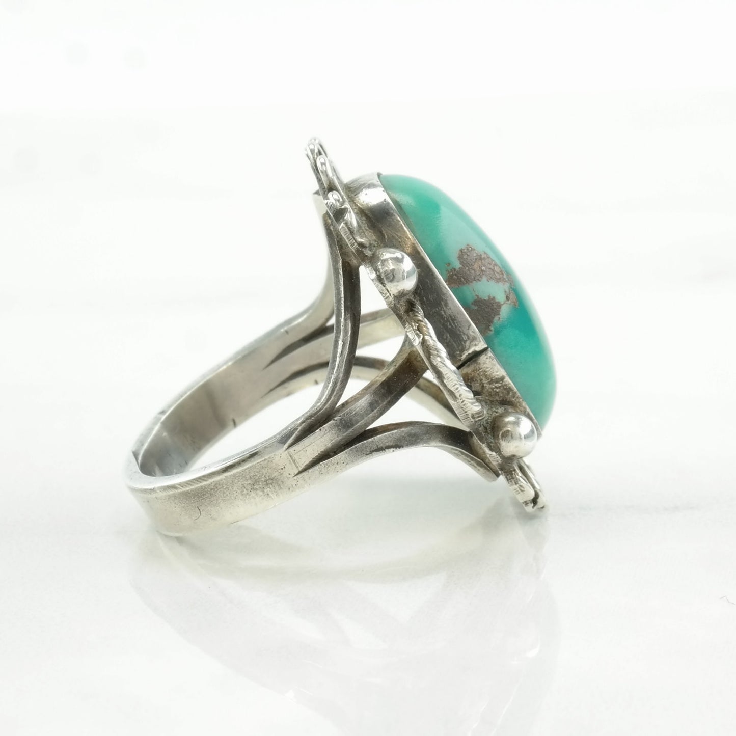 Vintage Native American Silver Ring Turquoise Sterling Size 6 3/4