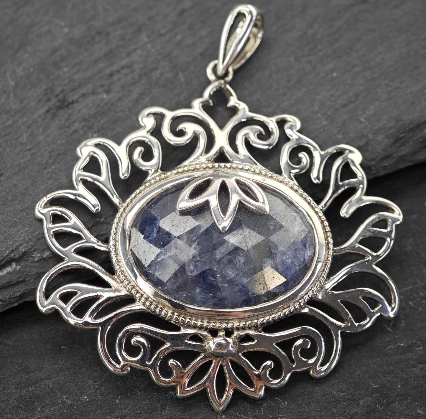 PTI Opaque Sapphire, Sterling Silver Pendant