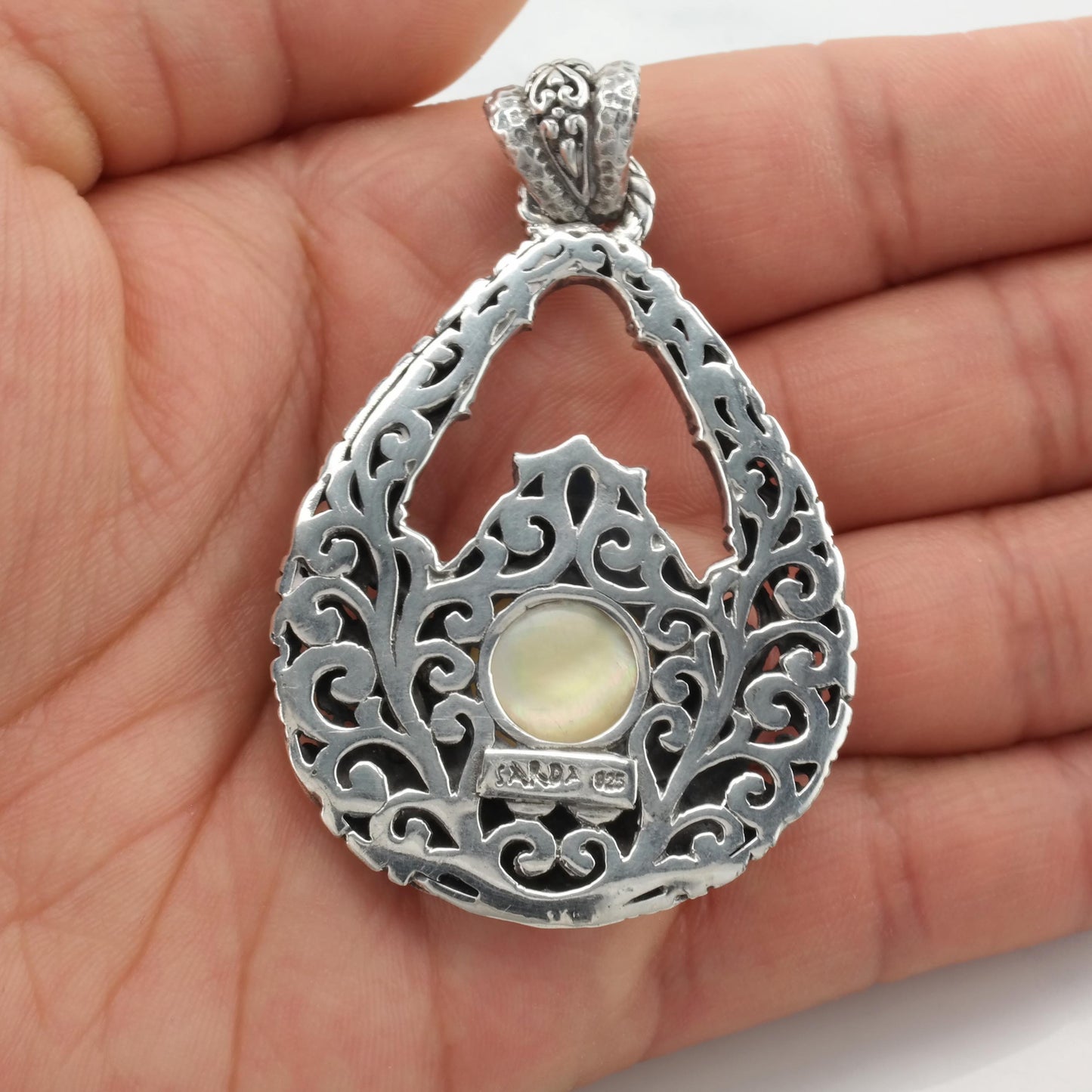 Sarda Monkey Pendant Pearl Sterling Silver
