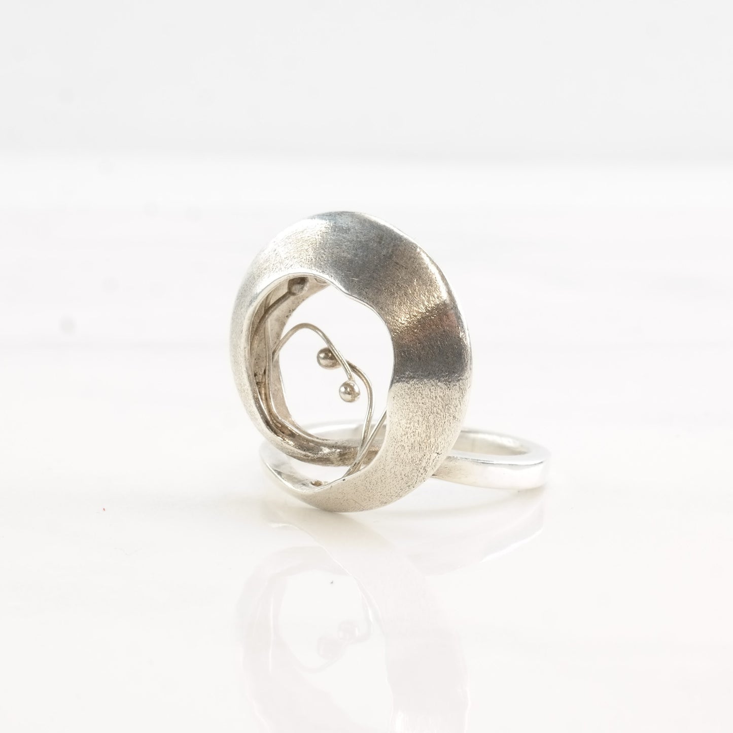 Vintage Abstract Silver Ring Abstract Sterling Size 7 1/4