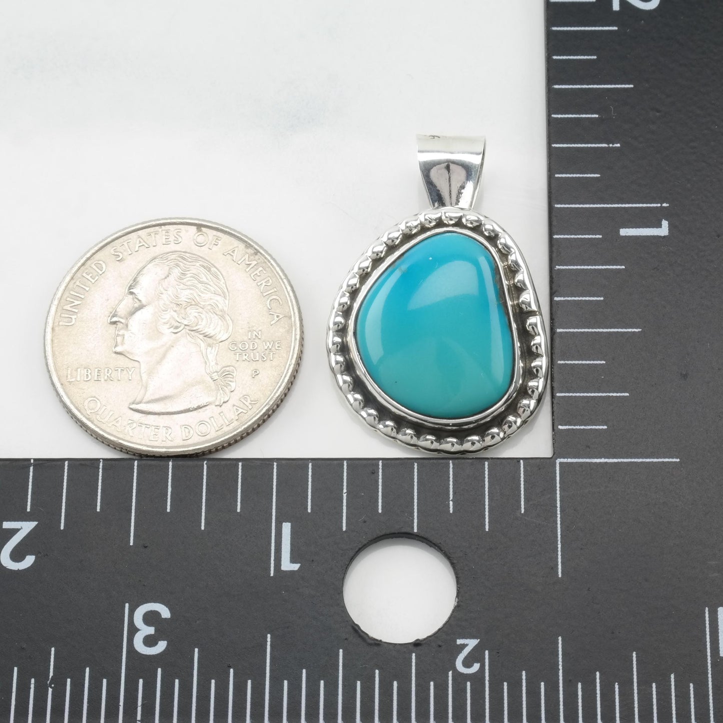 Vintage Southwest Turquoise Sterling Silver Pendant