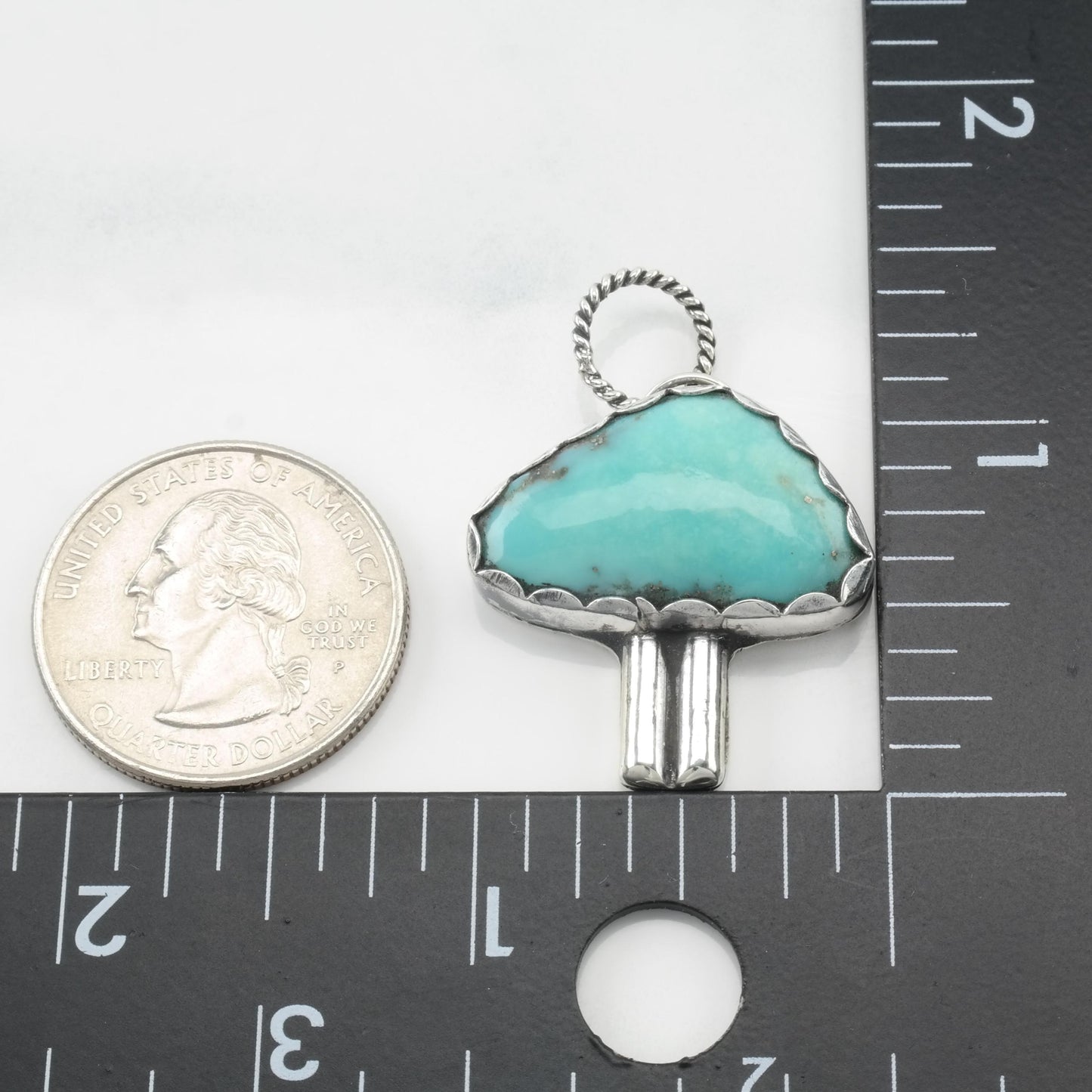 Vintage Southwest Turquoise Sterling Silver Pendant P2636