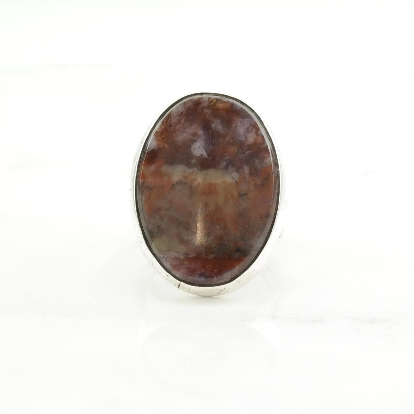 Vintage Sterling Silver Ring Agate Large Red Size 7
