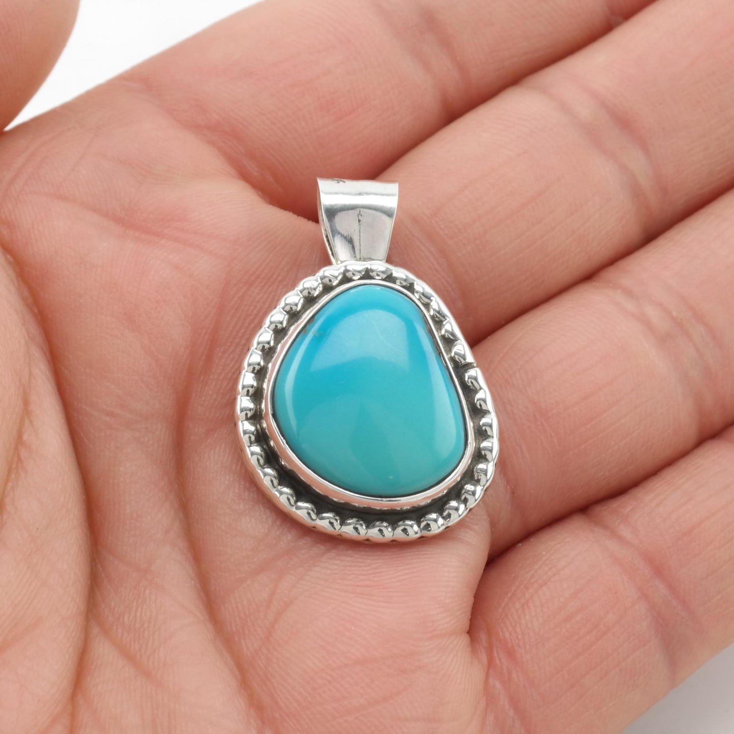 Vintage Southwest Turquoise Sterling Silver Pendant