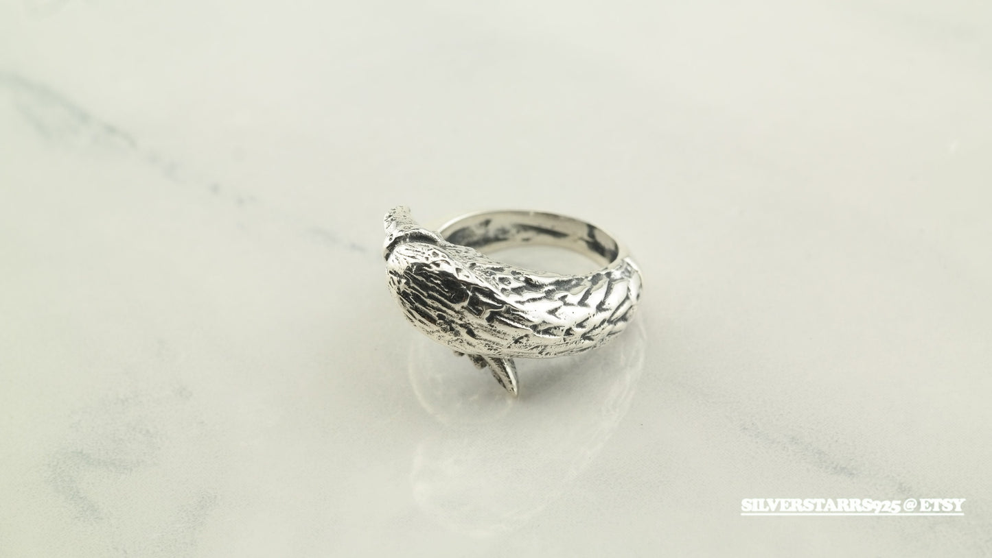 Vintage Sterling Silver Ring Griffin, Eagle Bird, Biker Size 6