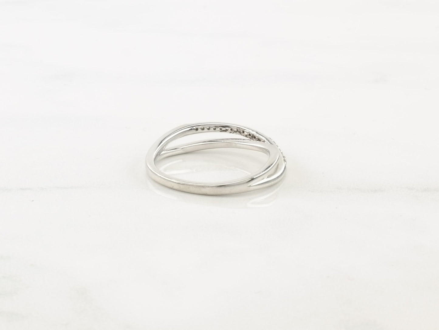 Vintage Pandora Sterling Silver Ring White Diamond Size 6 3/4