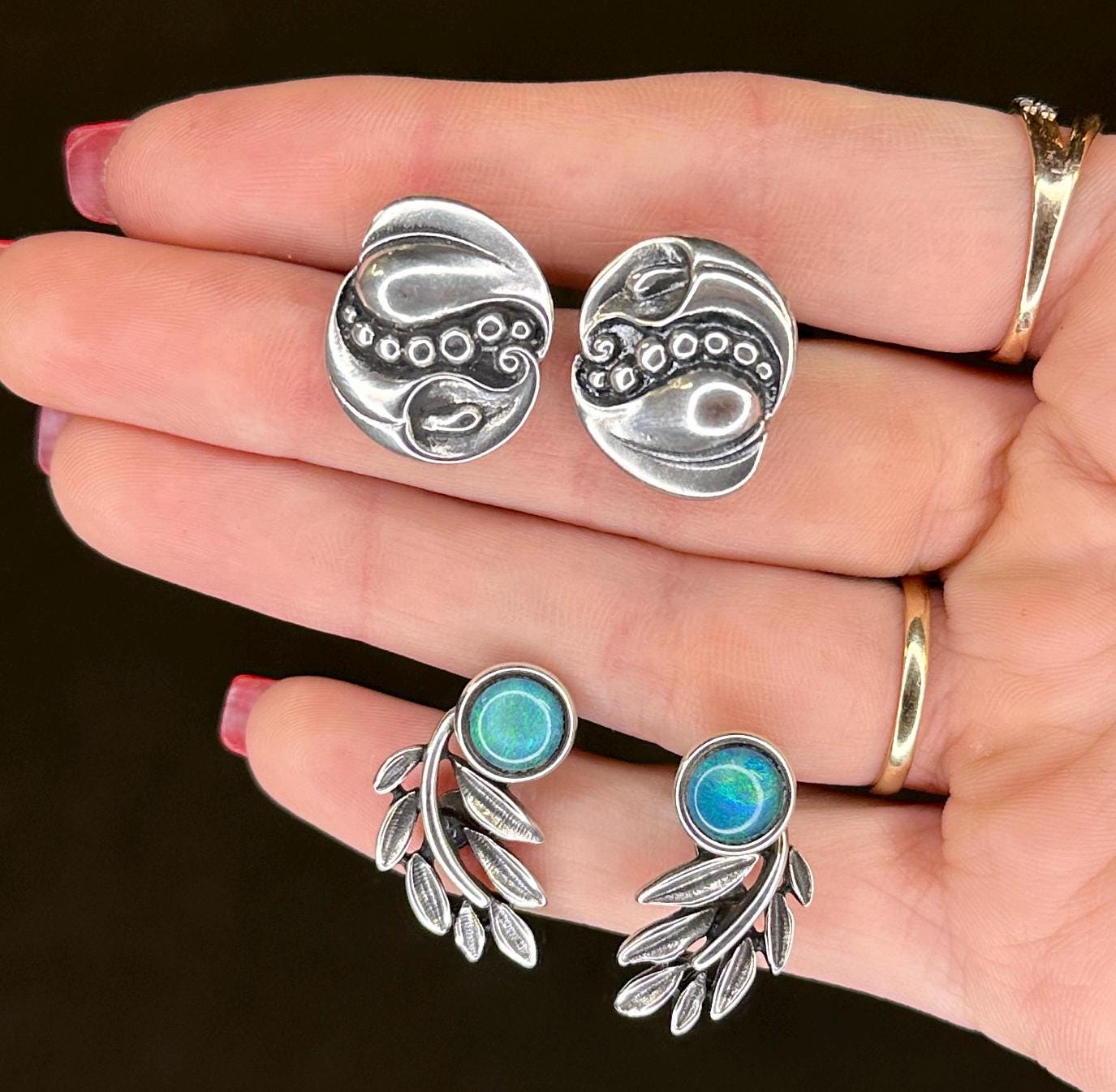 Stamas Sterling Silver Calla Lily Earrings Clip On