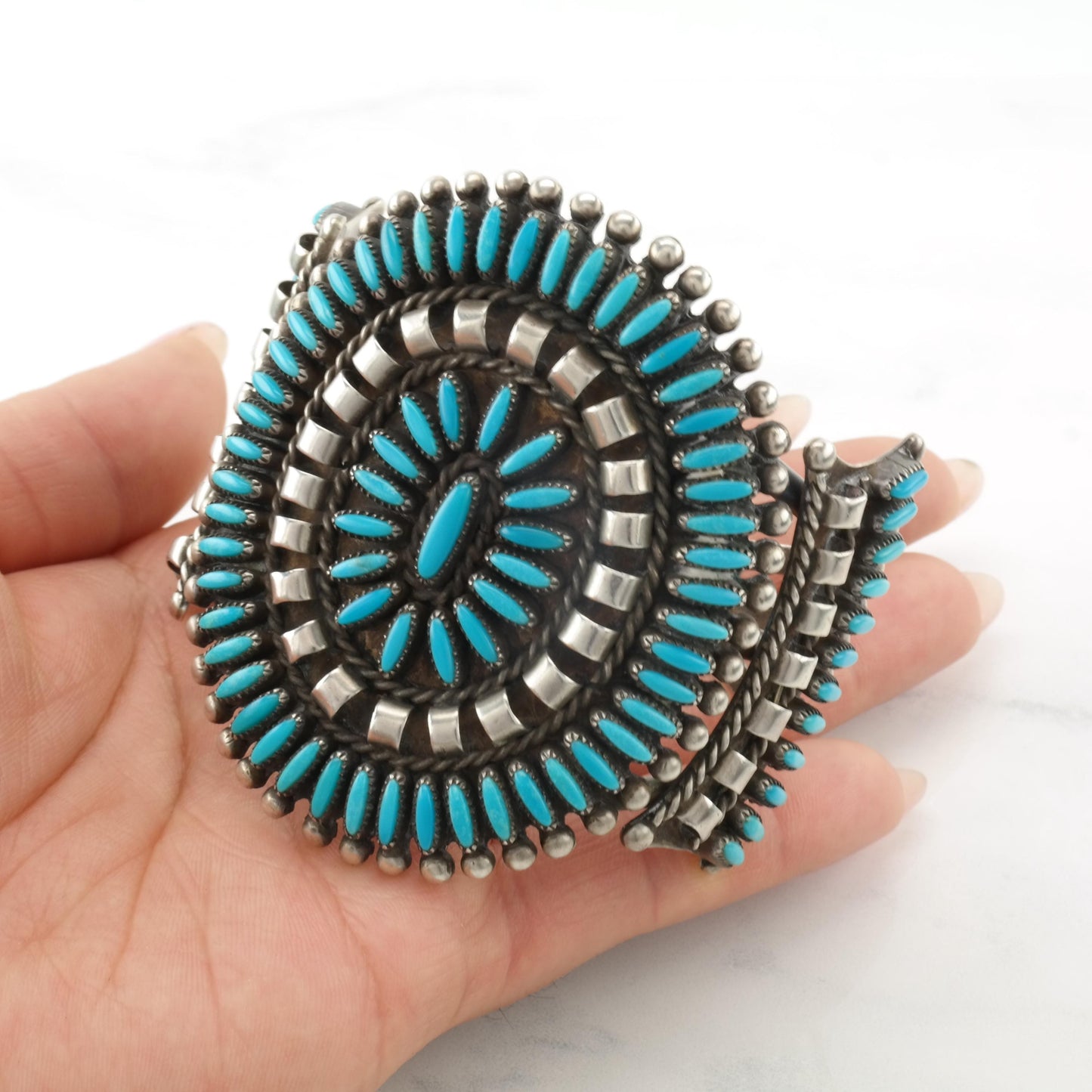 Vintage Native American Sterling Silver Cuff Bracelet