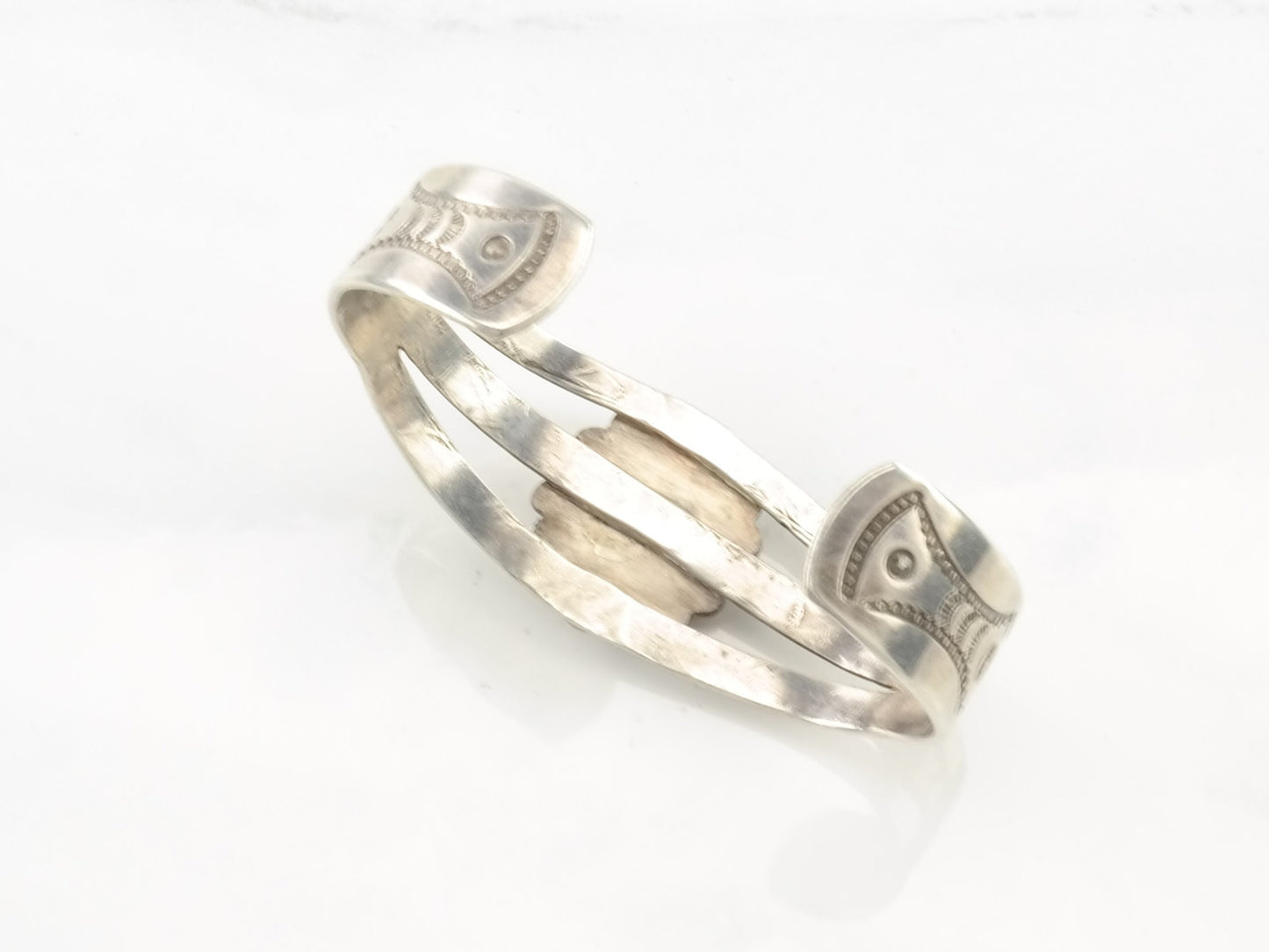 Native American Sterling Silver Cuff Bracelet Turquoise Chick