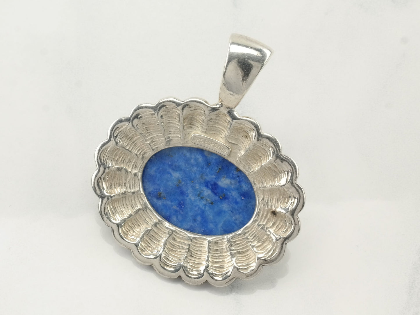 Vintage Espo Lapis Lazuli Sterling Silver Pendant