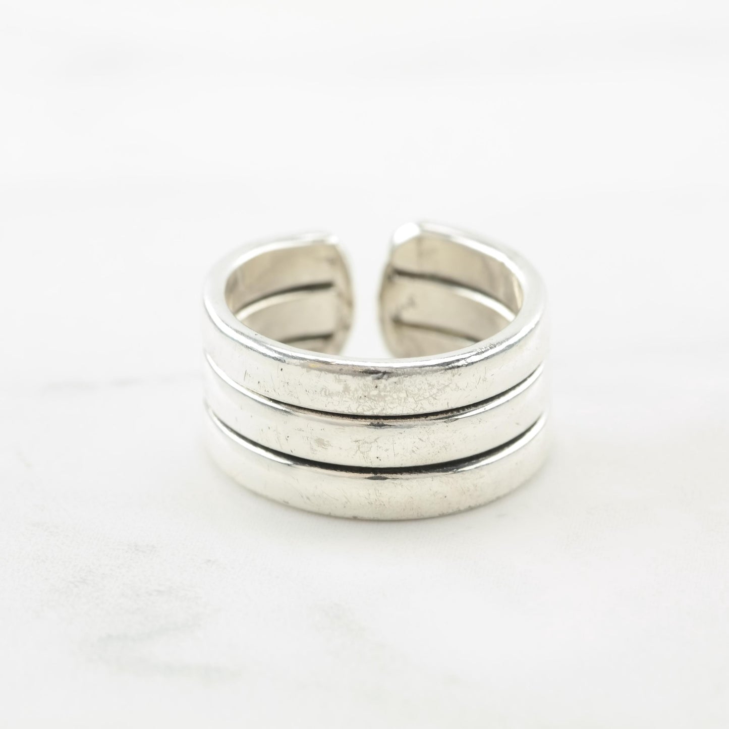 3 Strand Band Sterling Silver Ring Size 8