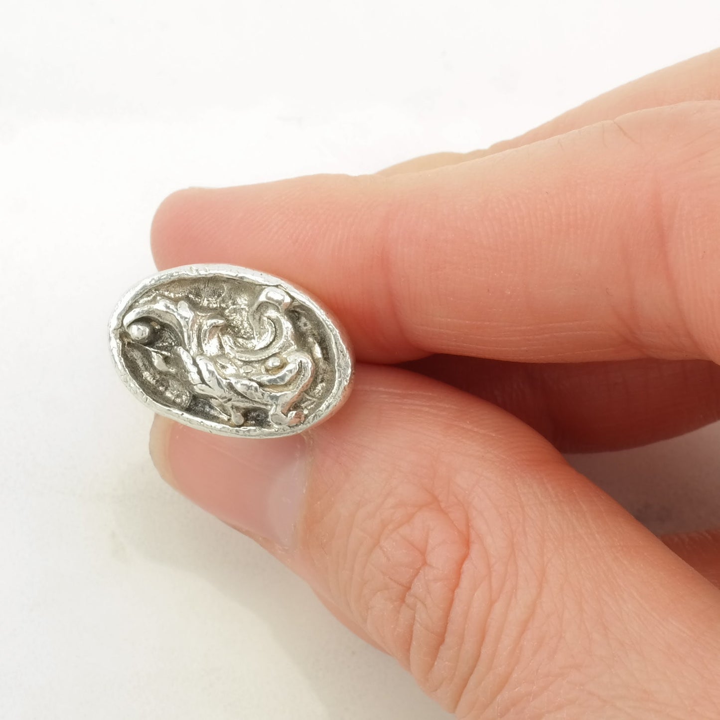 Vintage Victorian Style Wax Seal Sterling Silver Pendant
