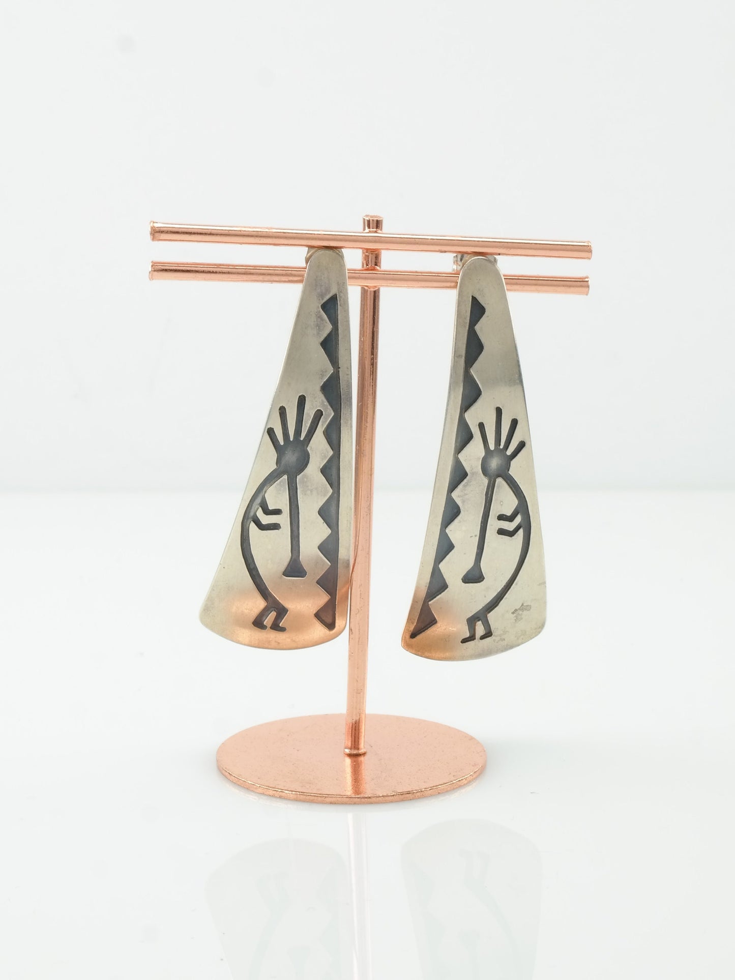 Southwest Sterling Silver Raindancer Overlay Stud Earrings