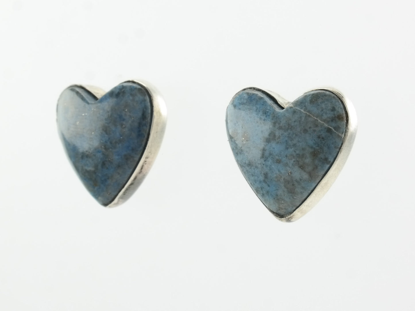 Southwest Sterling Silver Lapis lazuli Heart Earrings Stud