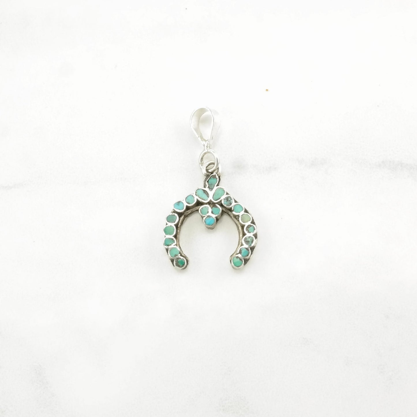 Choice of Vintage Turquoise, MOP Inlay Sterling Silver Pendant