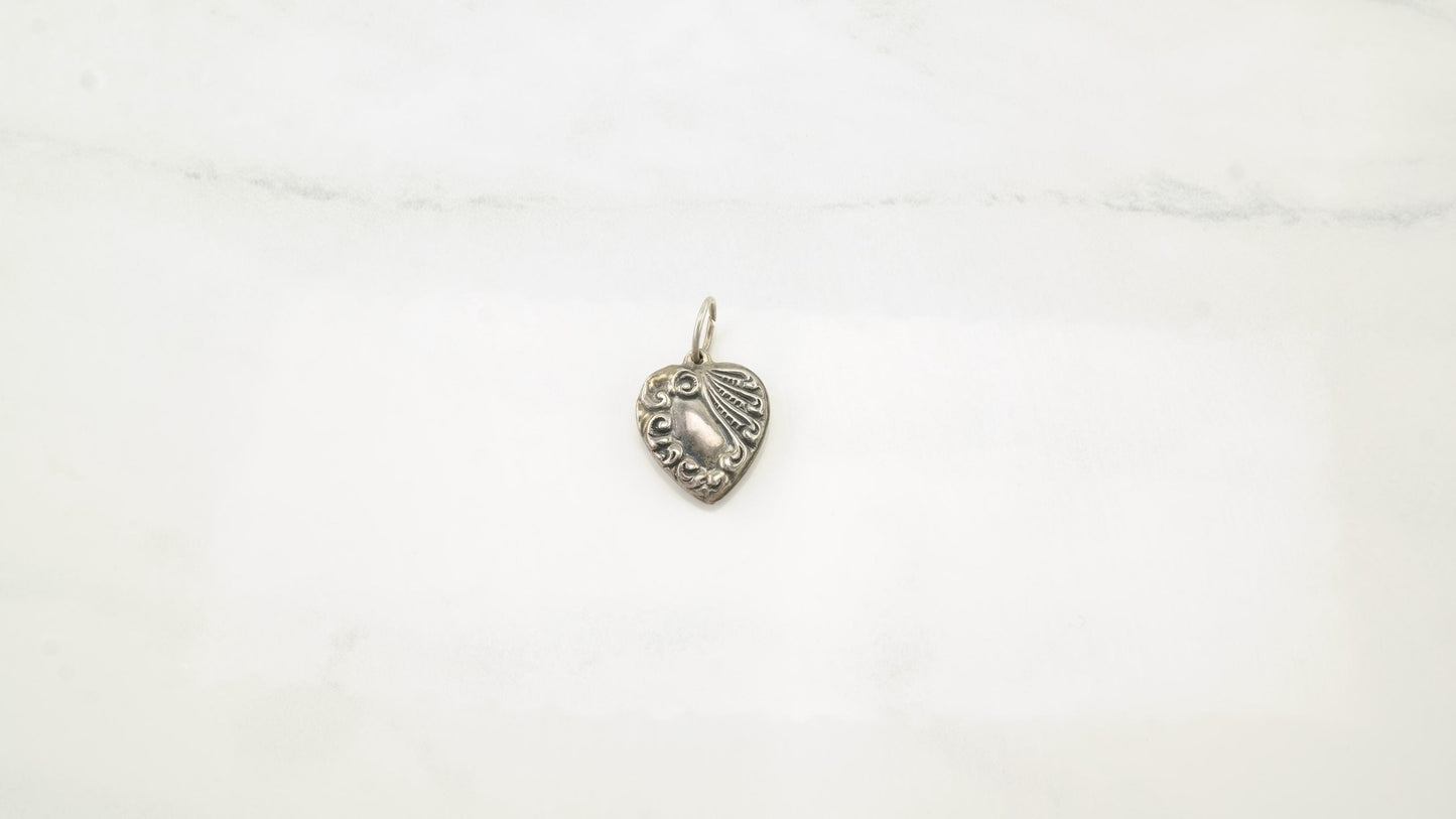 Vintage Heart Pendant WWII Sweetheart Sterling Silver P2620