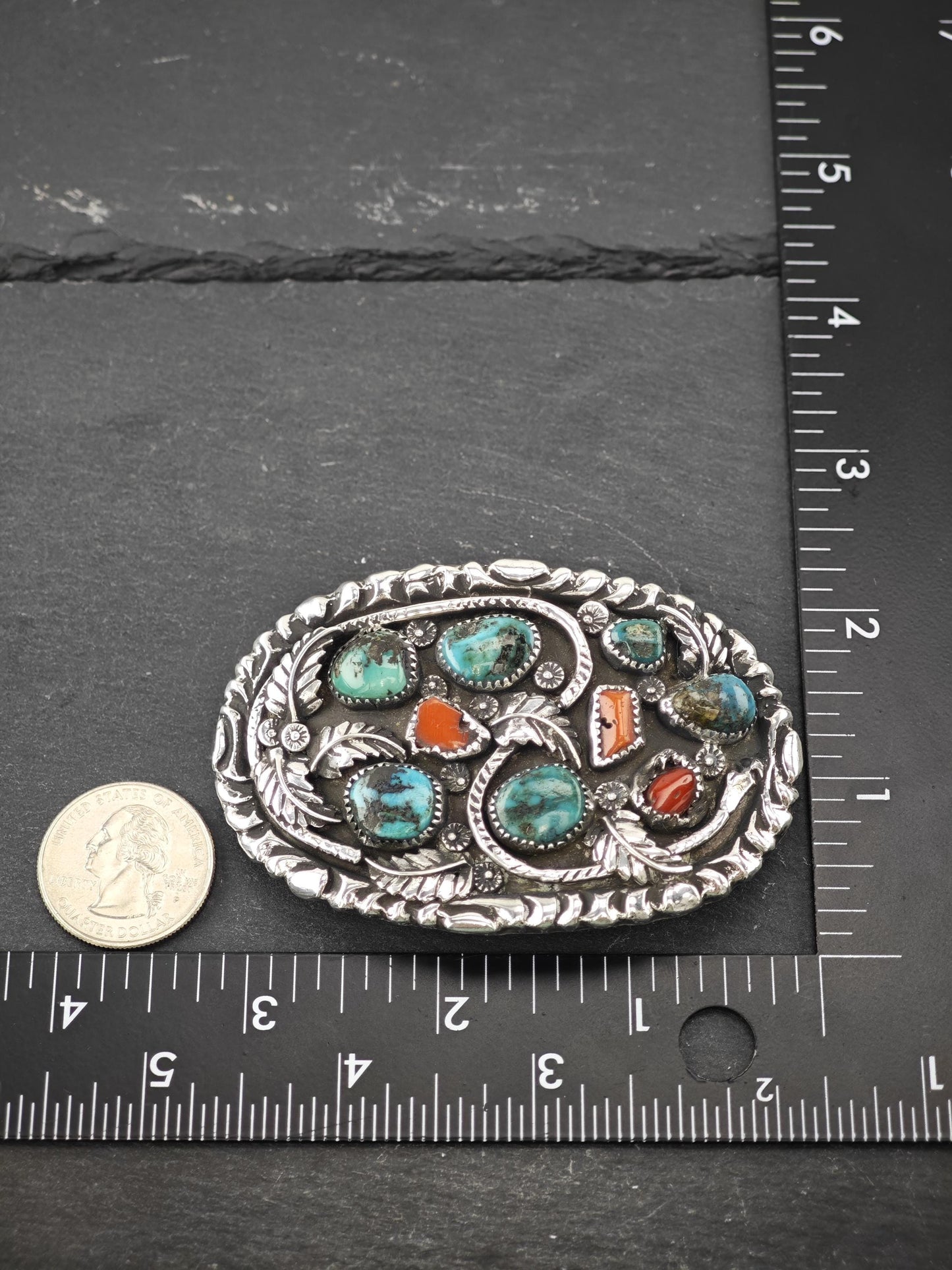 Attr Dan Simplicio Zuni, Native American Belt Buckle Sterling Silver