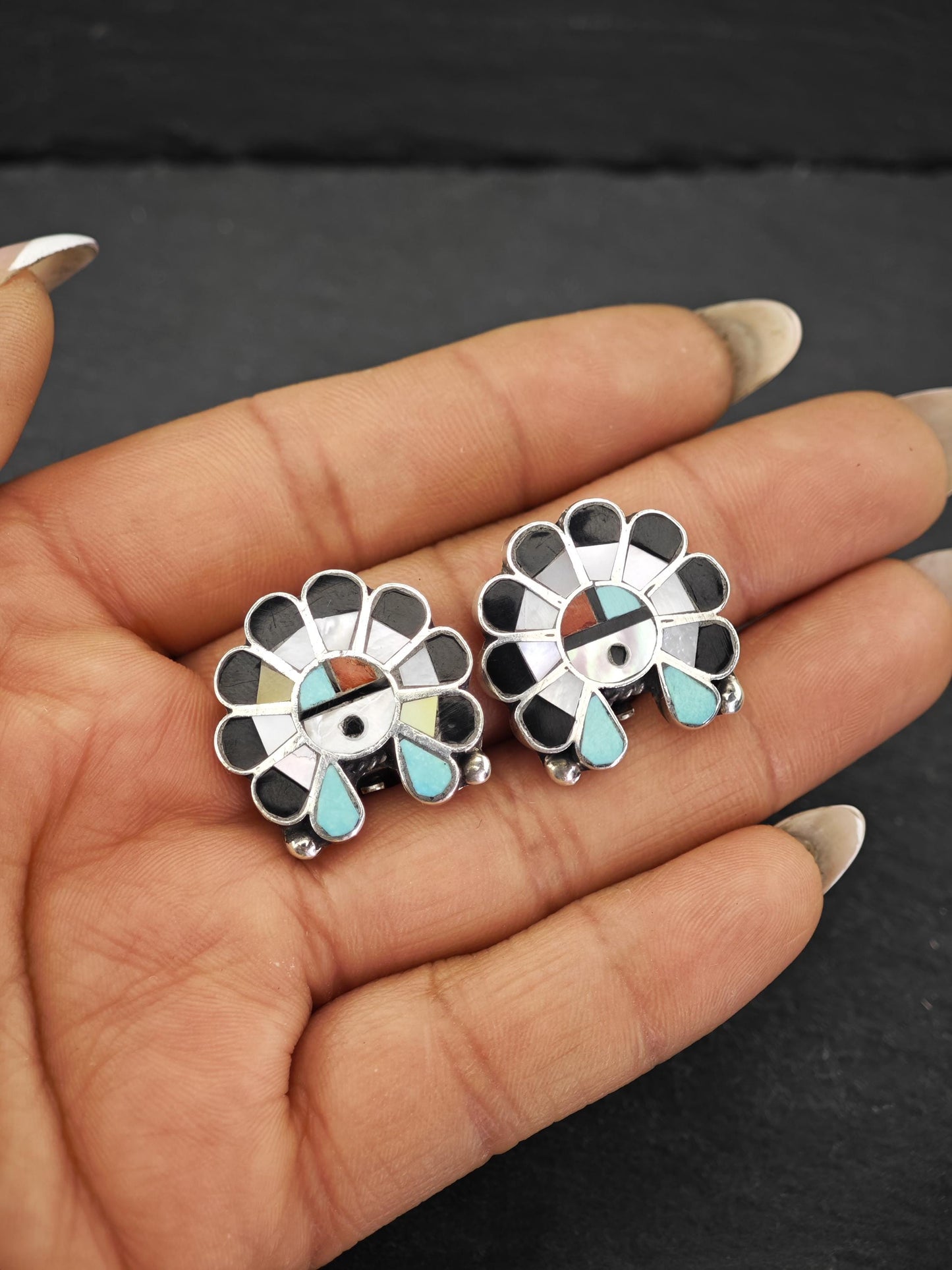 Choice of Vintage Native American Sterling Silver Clip On Earrings