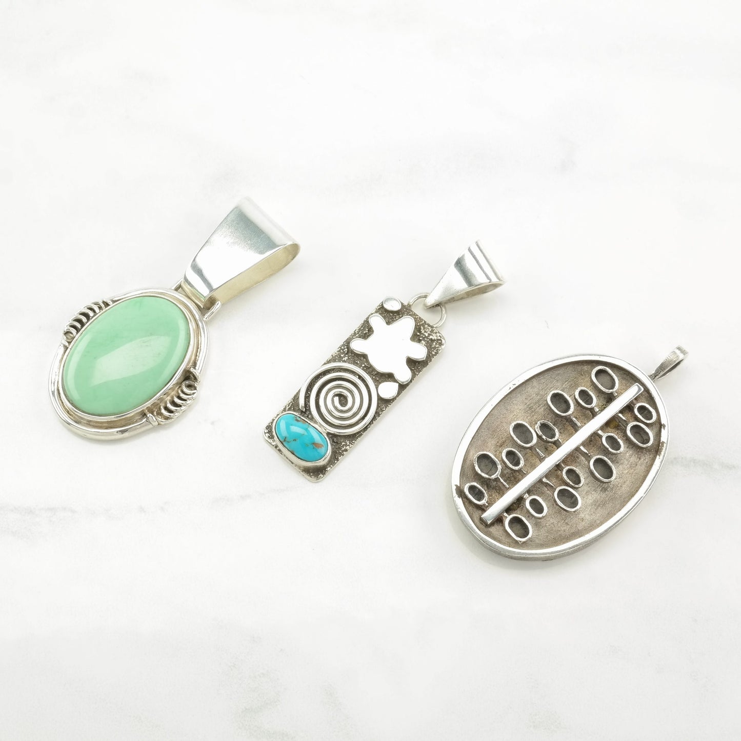 Vintage Southwest Turquoise Sterling Silver Pendant