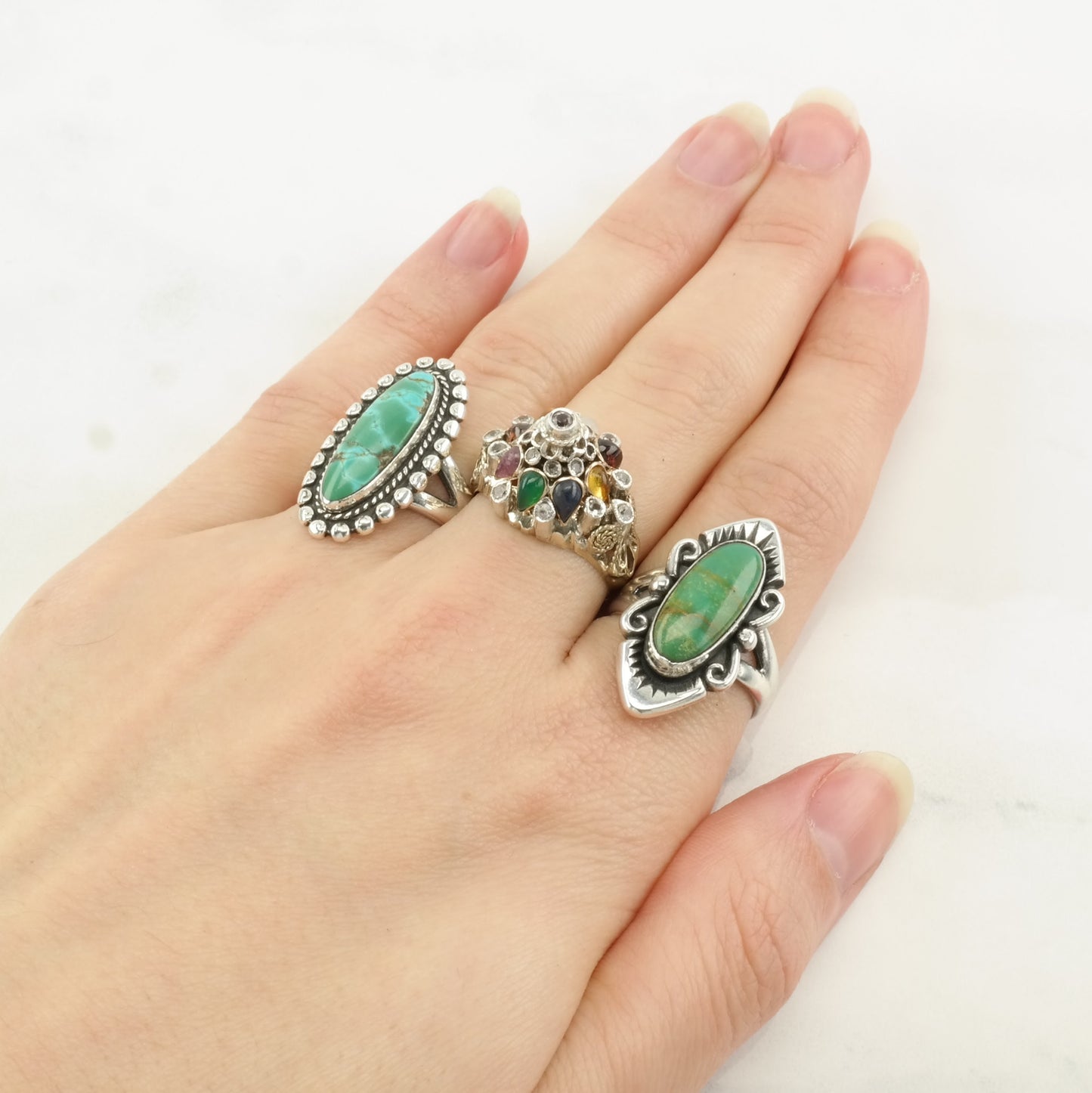 Vintage Sterling Silver Ring Turquoise Size 5