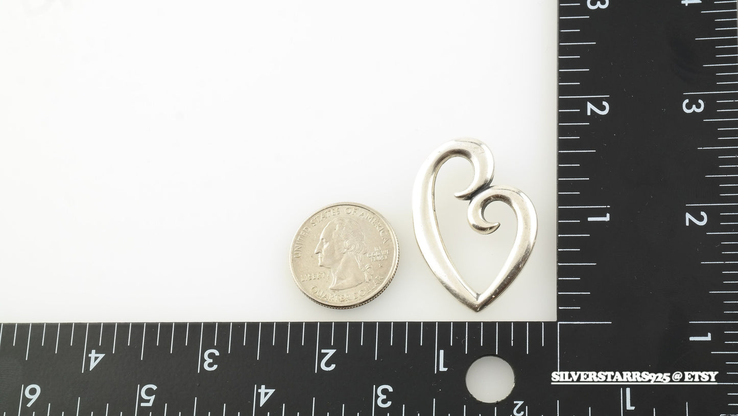 James Avery Sterling Silver Scroll Heart Pendant