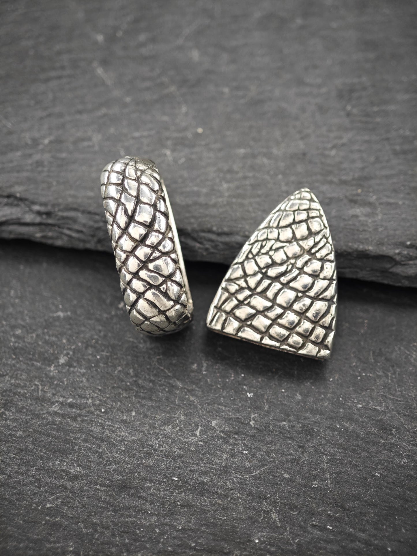 Vintage Jeff Deegan Alligator Belt Buckle Set Sterling Silver