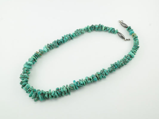 500ct Kingman Turquoise Nugget Necklace Sterling Silver