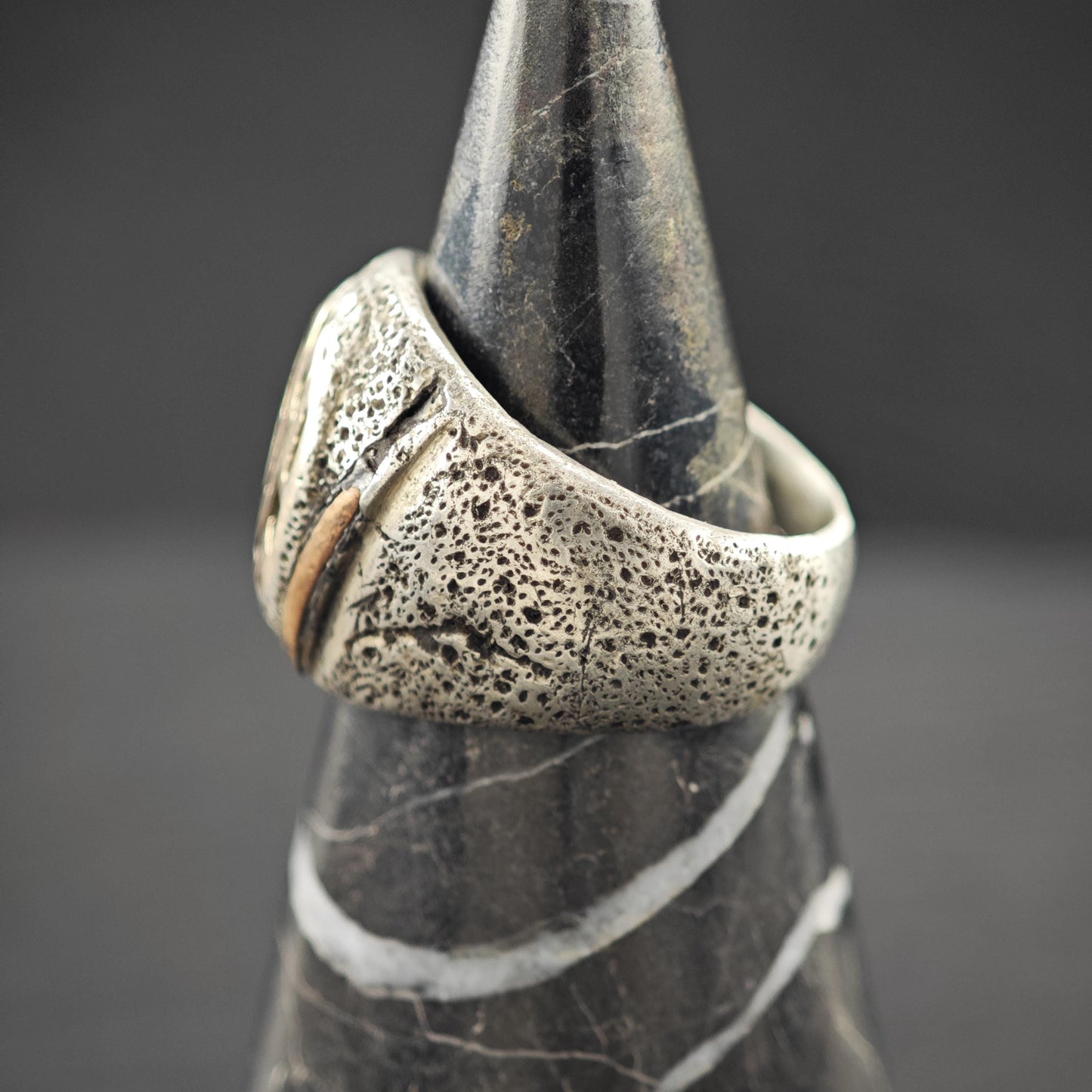 Brutalist Class Ring 1929 Sterling Silver Sz 8 R5937