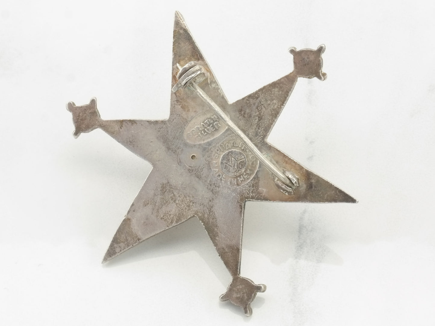 Spratling Taxco Silver Brooch 6 point Star Amethyst Sterling